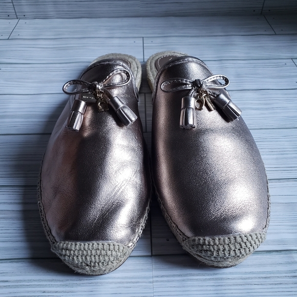 Coach Cassidy Espadrille Metallic Mule Slides - Picture 10 of 10